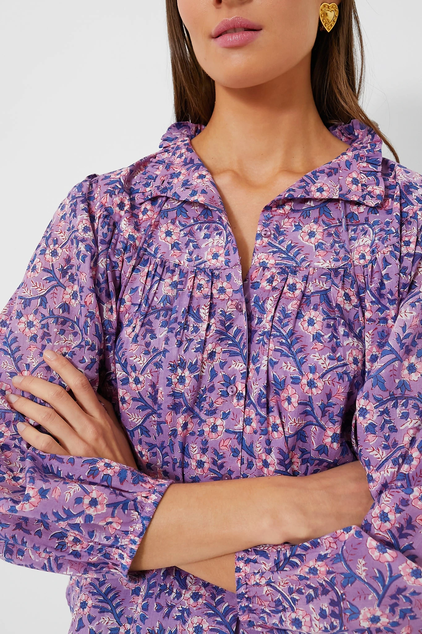 Violet Wildflower Organic Emmaline Blouse 5 Violet Wildflower Organic Emmaline Blouse - Image 5