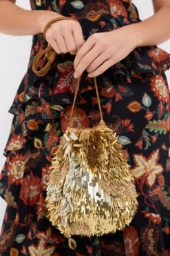 ULLA JOHNSON Gilt Celeste Paillette Drawstring Bag -Loeffler Randall Store cUoGxWdGl2zTPVIO8X5mnMSWDGaiyCsK 1