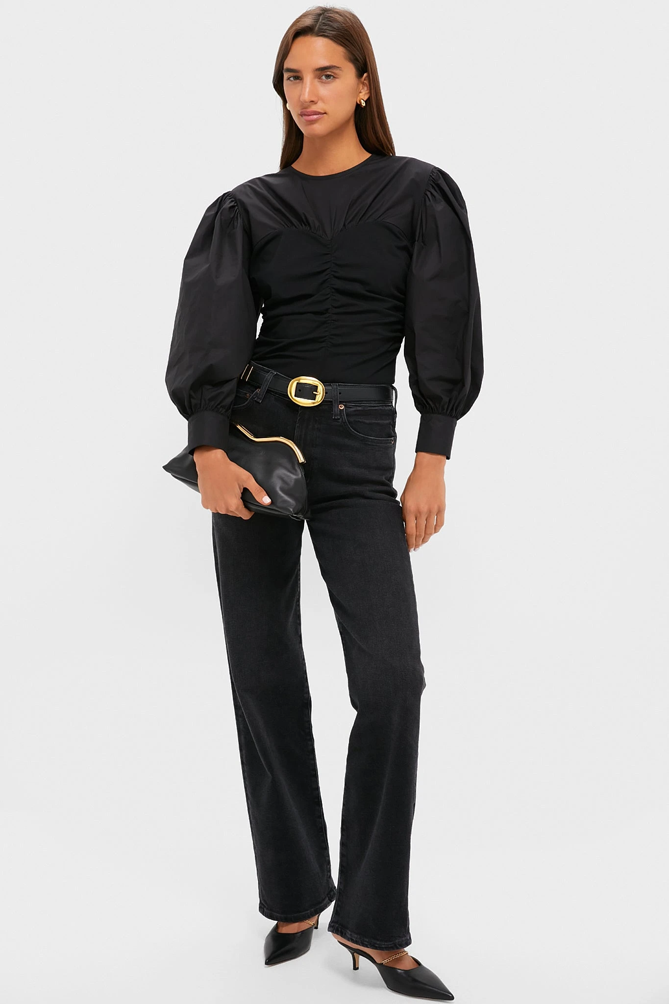 Black Vintage Brass Buckle Belt 3 Black Vintage Brass Buckle Belt - Image 3