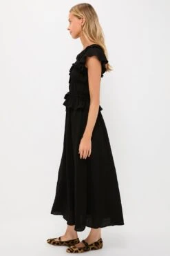 Black Flutter Sleeve Midi Dress -Loeffler Randall Store cecAqzIP4Ys3bjXfFvoNYJVIarAQlaAL 1