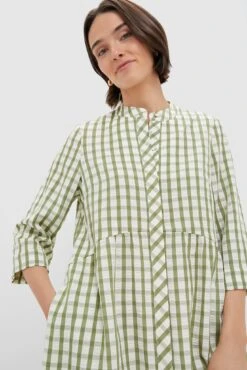 Sage Seersucker Gingham Royal Shirt Dress -Loeffler Randall Store ced12K6X5IBCiza2cRLrNcq12M29EFrB 1