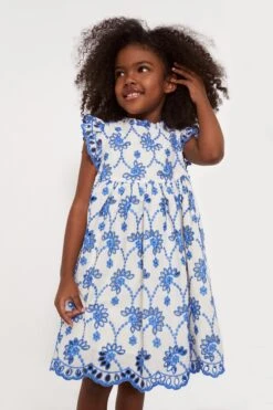 Blue Eyelet Cynthia Dress