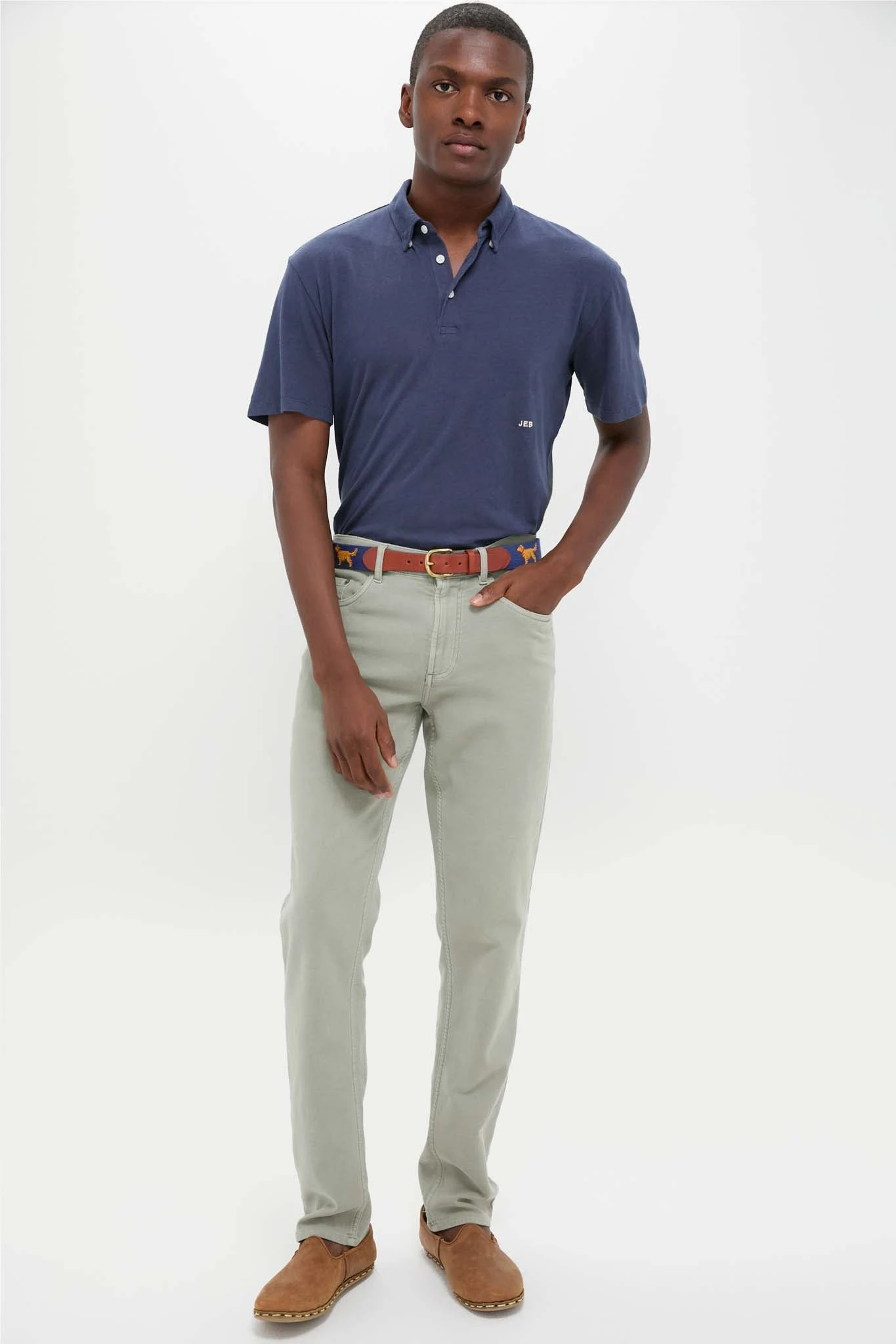 Classic Navy Golden Retriever Needlepoint Belt 3 Classic Navy Golden Retriever Needlepoint Belt - Image 3