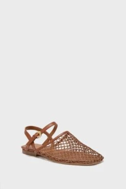 Staud Tan Netting Rete Sandal