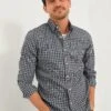 Navy White Check Movement Shirt