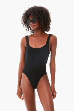 Black Nile Square Neck One Piece