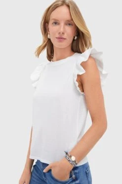White Kaia Flutter Sleeve Tee -Loeffler Randall Store euItGFqMqqReIHf4lRMnIXSUjTmQggyb 1