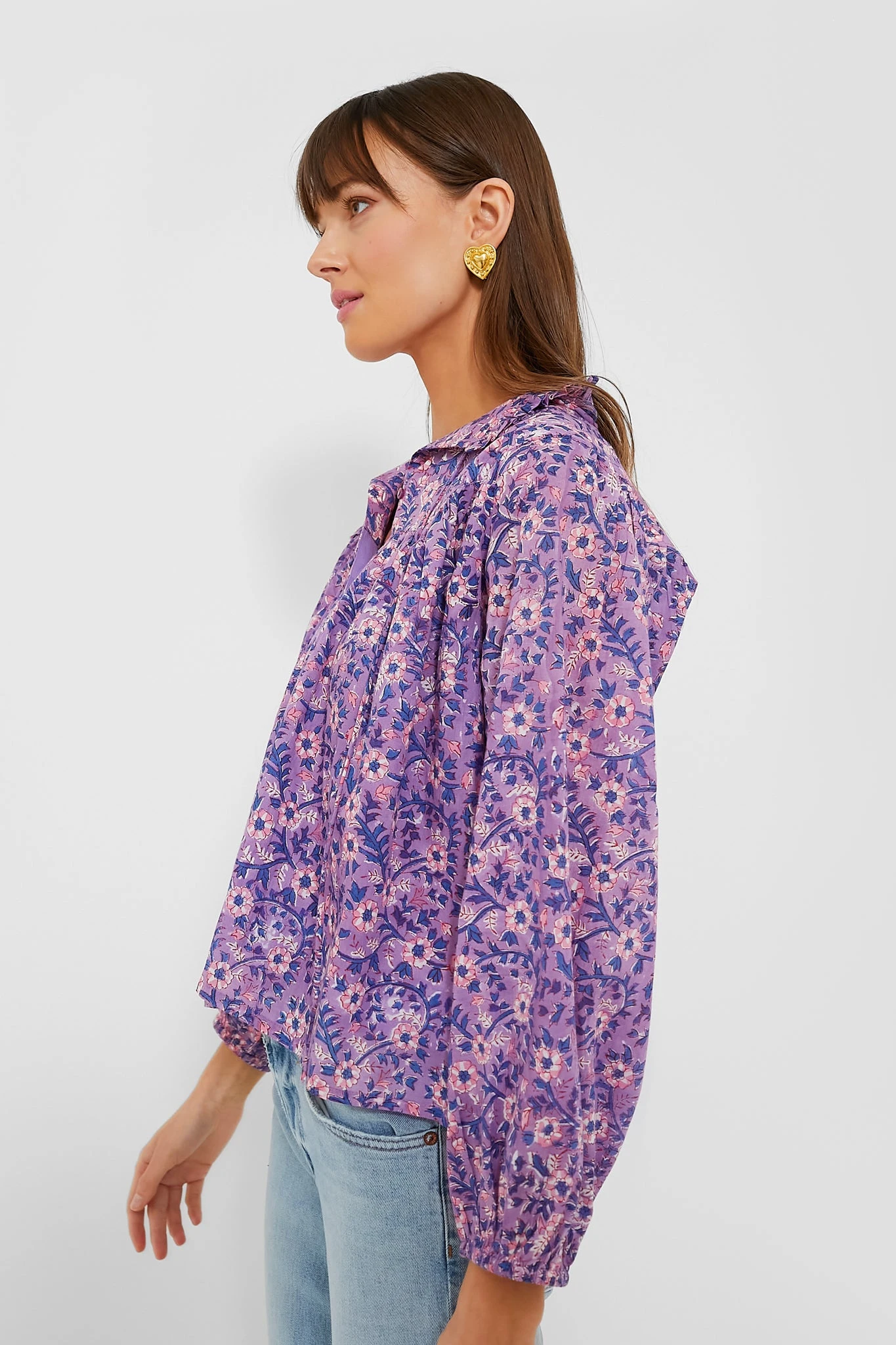 Violet Wildflower Organic Emmaline Blouse 3 Violet Wildflower Organic Emmaline Blouse - Image 3