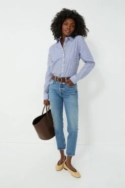 Blue And White Stripe Boyfriend Shirt -Loeffler Randall Store ezQDodX1x1sbJmsCPGZcRZdoqNQVMA3A 1
