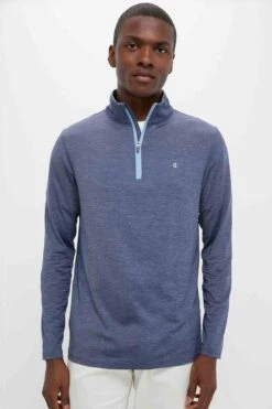 Heathered Navy Featherweight Performance Pullover
