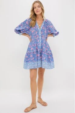 Blue Pink Printed Clara Mini Dress -Loeffler Randall Store fNU20GcGEokUhmt0VGILzv4OjV6mrWzf 1