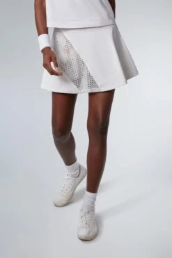 White And Fresh Buds 15 Inch Naomi Tennis Skirt
