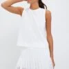 White Performance Cotton Sasha Tank
