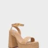 Beige Leather Natural Raffia Dolly Verona Sandals