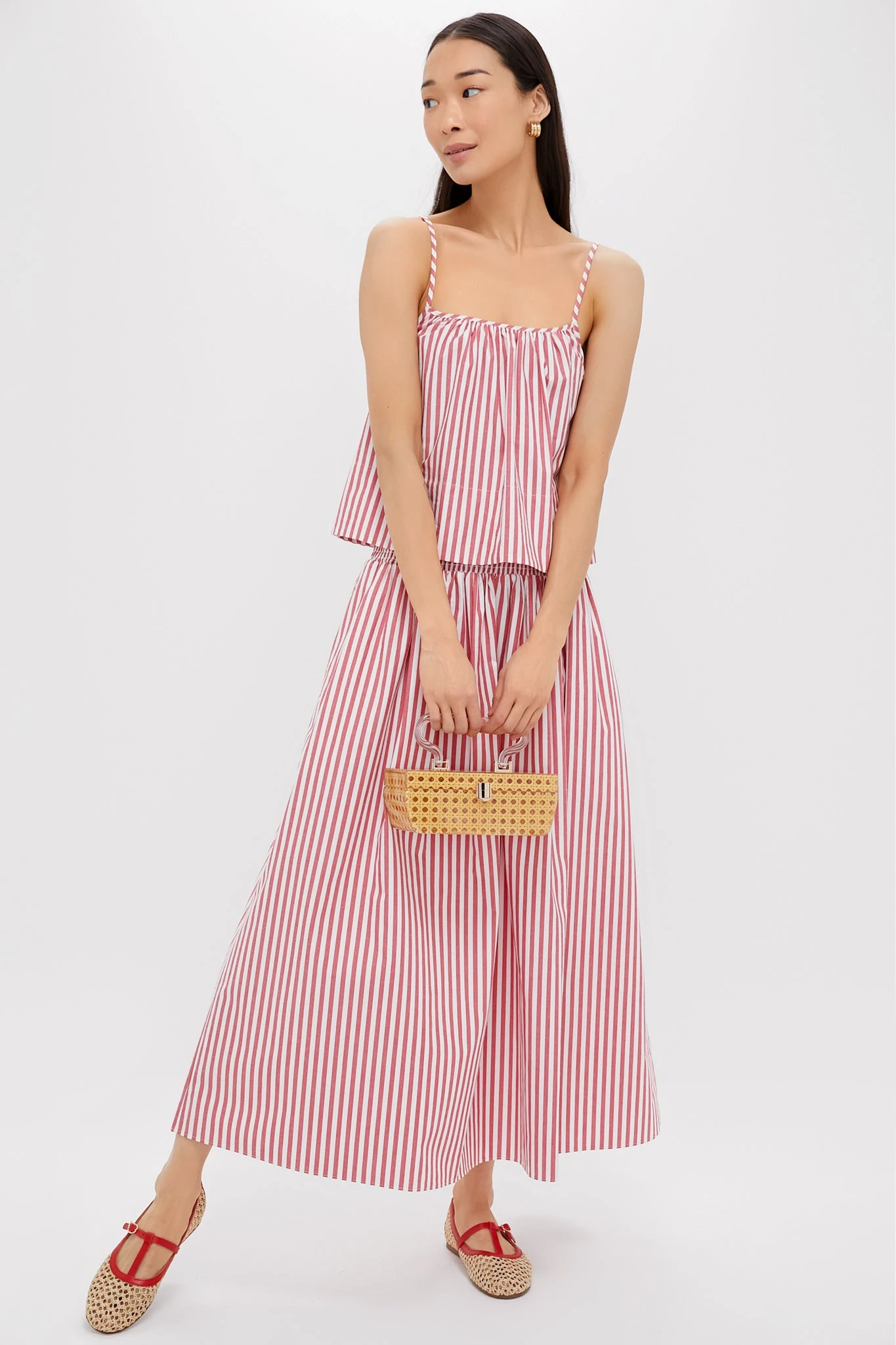 Solid & Striped Lipstick Red Noreen Skirt 3 Solid & Striped Lipstick Red Noreen Skirt - Image 3