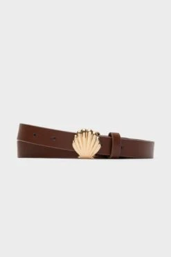 Brown And Gold Shell Buckle Belt