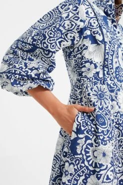 Navy And White Floral Hillsborough Midi Dress -Loeffler Randall Store hQ8TZJtYja7cJHGzIoSk0Hmp8qgdqeCW 1