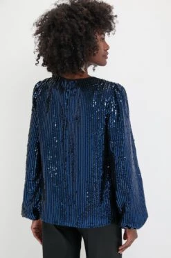 Navy And Black Sequin Katy Blouse -Loeffler Randall Store hpzCHDUJtEpDuGLGPcidmOioJcN2v5hL 1