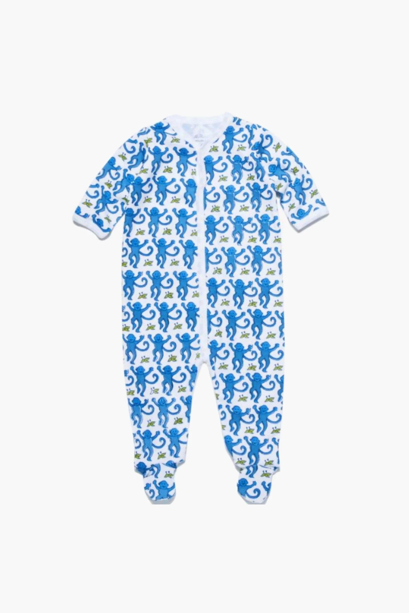 Infant Blue Monkey Footie Pajamas 1 Infant Blue Monkey Footie Pajamas