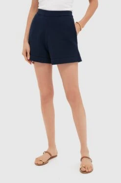 Navy Knit Beau Shorts