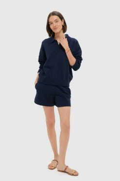 Navy Knit Beau Shorts -Loeffler Randall Store j6uz06L4YwPzYcLgY0v23nXoac6ZOAhX 1