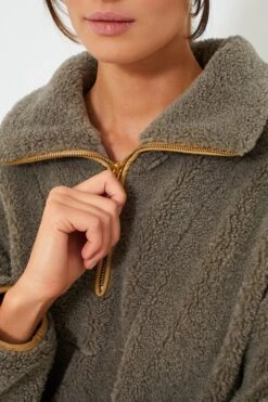 Olive Rhodes Shearling Quarter Zip -Loeffler Randall Store jCCq3FMs4aC6Ay1DvIBxaOnUx2yj3nyT 1