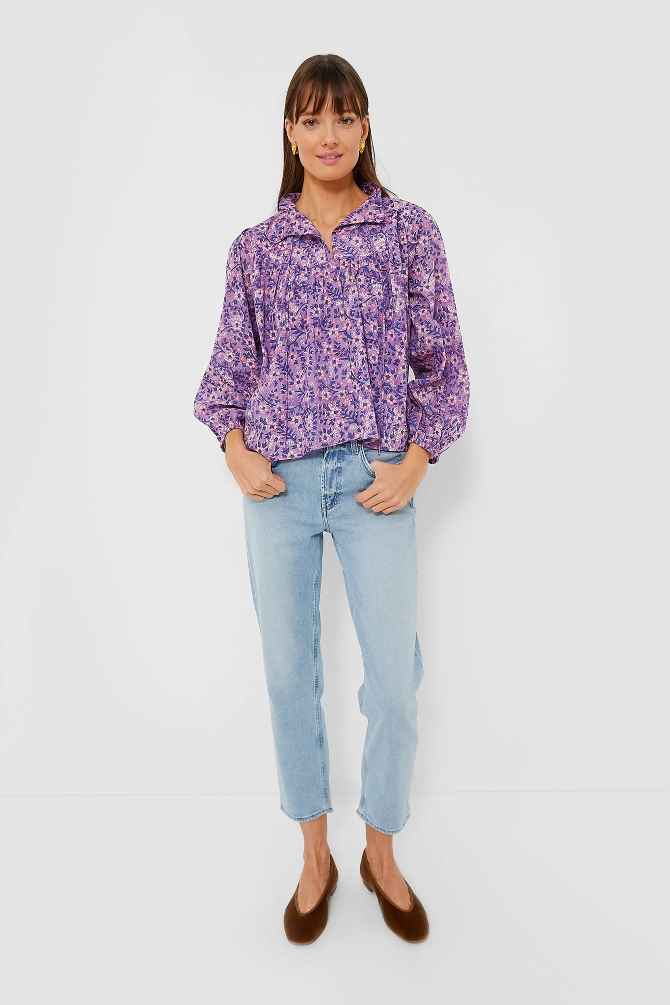 Violet Wildflower Organic Emmaline Blouse 2 Violet Wildflower Organic Emmaline Blouse - Image 2