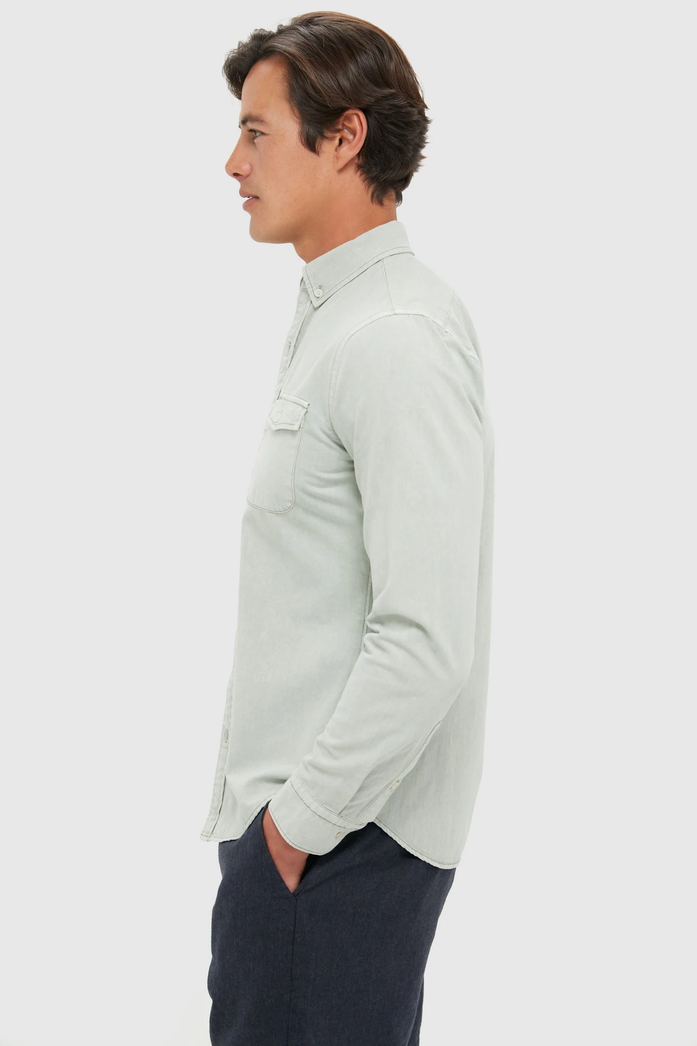 Moss Washed Denim Shirt 3 Moss Washed Denim Shirt - Image 3