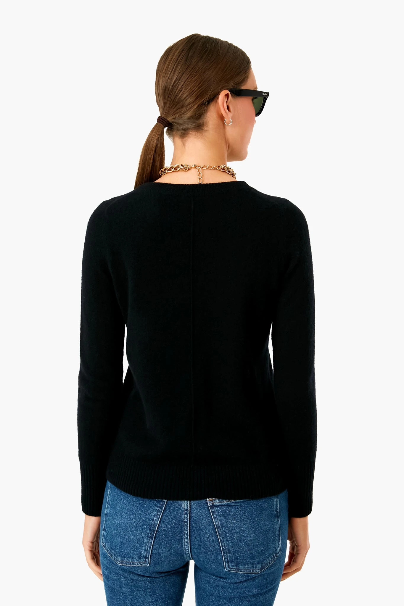 Black Cashmere Classic Crewneck Sweater 4 Black Cashmere Classic Crewneck Sweater - Image 4