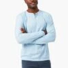 Light Blue Heather Cloud Long Sleeve Henley