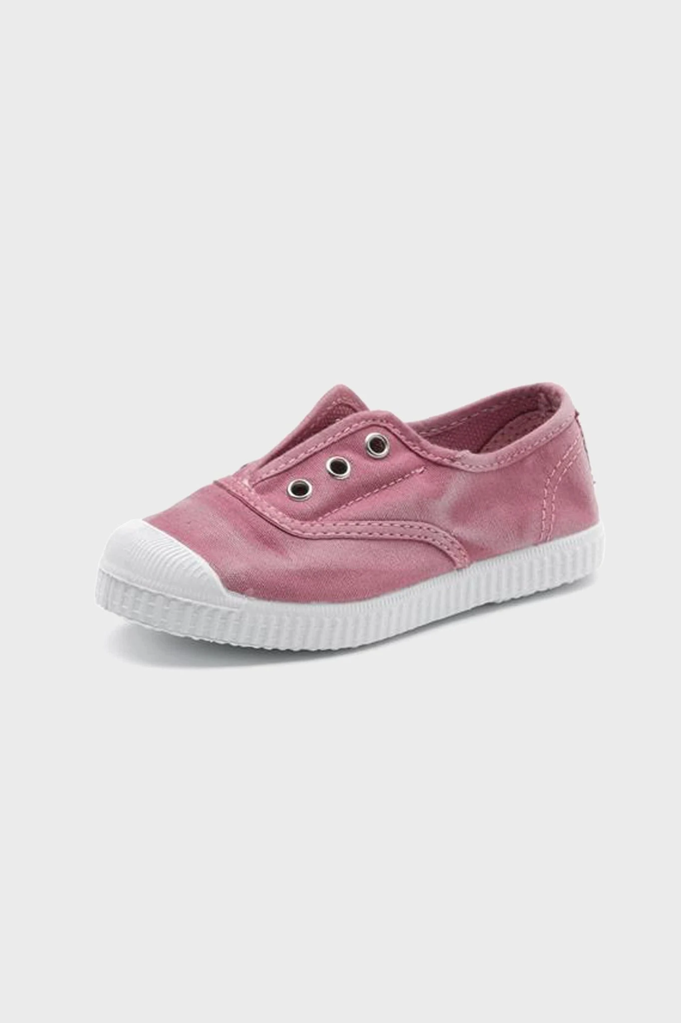 Cienta Washed Pink Canvas Laceless Sneaker 2 Cienta Washed Pink Canvas Laceless Sneaker - Image 2