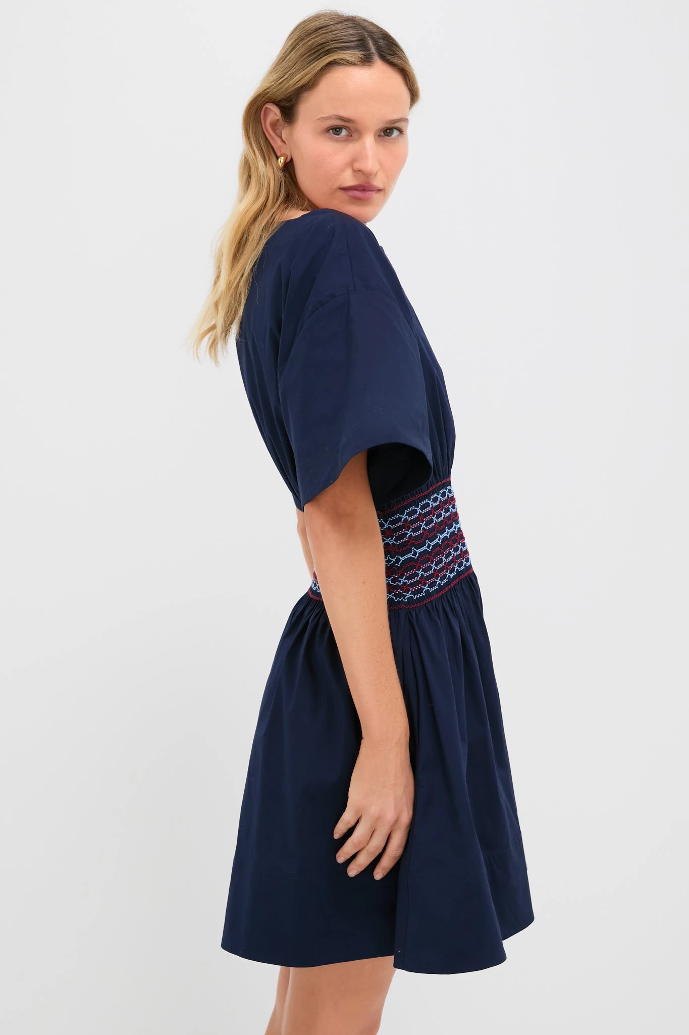 Staud Navy Amy Mini Dress 4 Staud Navy Amy Mini Dress - Image 4