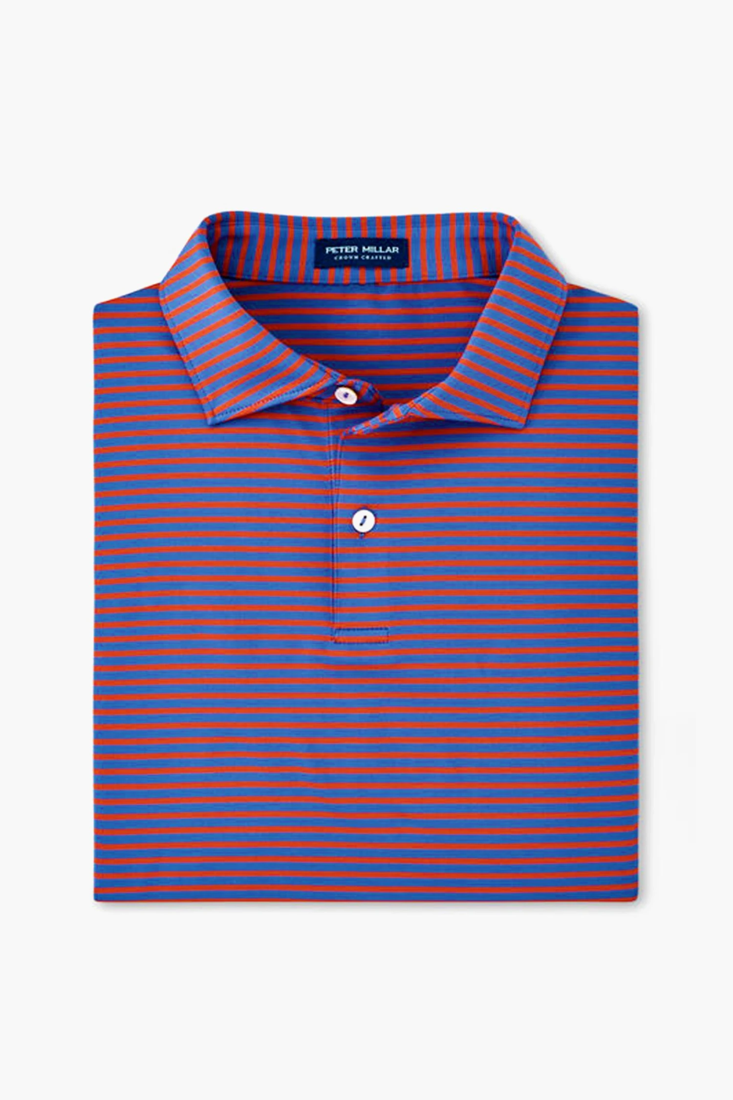 Peter Millar Navy Red Stripe Miles Performance Jersey Polo 2 Peter Millar Navy Red Stripe Miles Performance Jersey Polo - Image 2