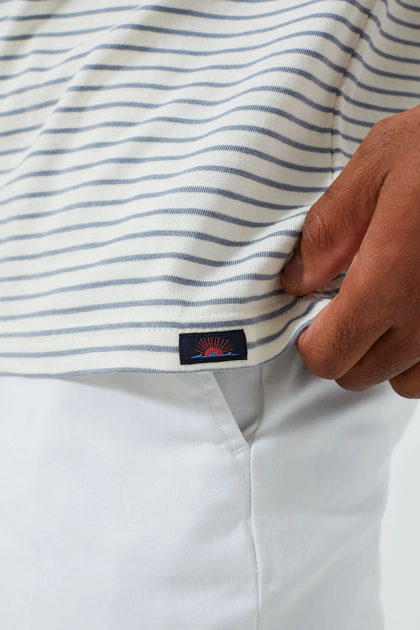 Shell Flint Stripe Short Sleeve Sunwashed Henley 7 Shell Flint Stripe Short Sleeve Sunwashed Henley - Image 7