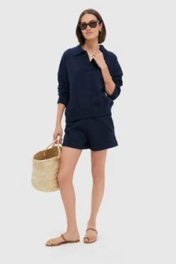 Navy Knit Bode Polo Sweater -Loeffler Randall Store kdQQDmPjgjMIQgVayqxv0TKP5eunKDRQ 1