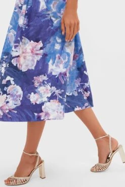 Erdem Artist Garden Pale Cobalt Sleeveless Flared Midi Dress -Loeffler Randall Store knfj5X0LcxHUYPjSapRIgHIGSYeyUhQN 1