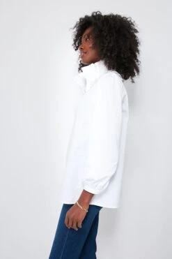 White Stretch Poplin Ruffle Neck Bouvier Blouse -Loeffler Randall Store l6RAvc8eCcI3kHtlkPOregXEegBsPGpL 1