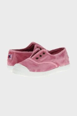 Cienta Washed Pink Canvas Laceless Sneaker
