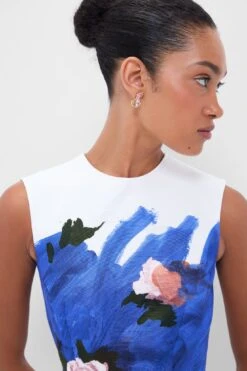 Erdem Brushstroke Rose Cobalt Blue Sleeveless Pencil Midi Dress -Loeffler Randall Store lWLl8P96UJKAjEBM7GAcEW8gv4TRABlM 1