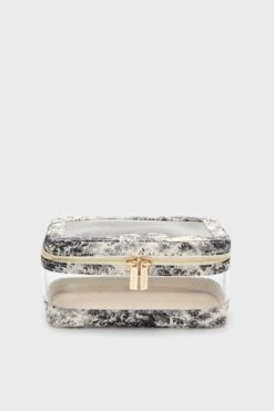 Noir Cypress Toile PVC Small Vanity Case