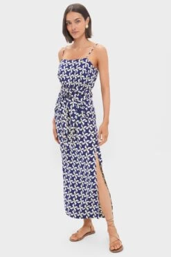 Pinwheel Print Maxi Dress
