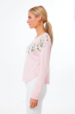 Pink Floral Embroidered Lilah Sweater 7 Pink Floral Embroidered Lilah Sweater -Loeffler Randall Store ms2uG3GNt6NG6wcFazig2qb5ONncSVaA 1