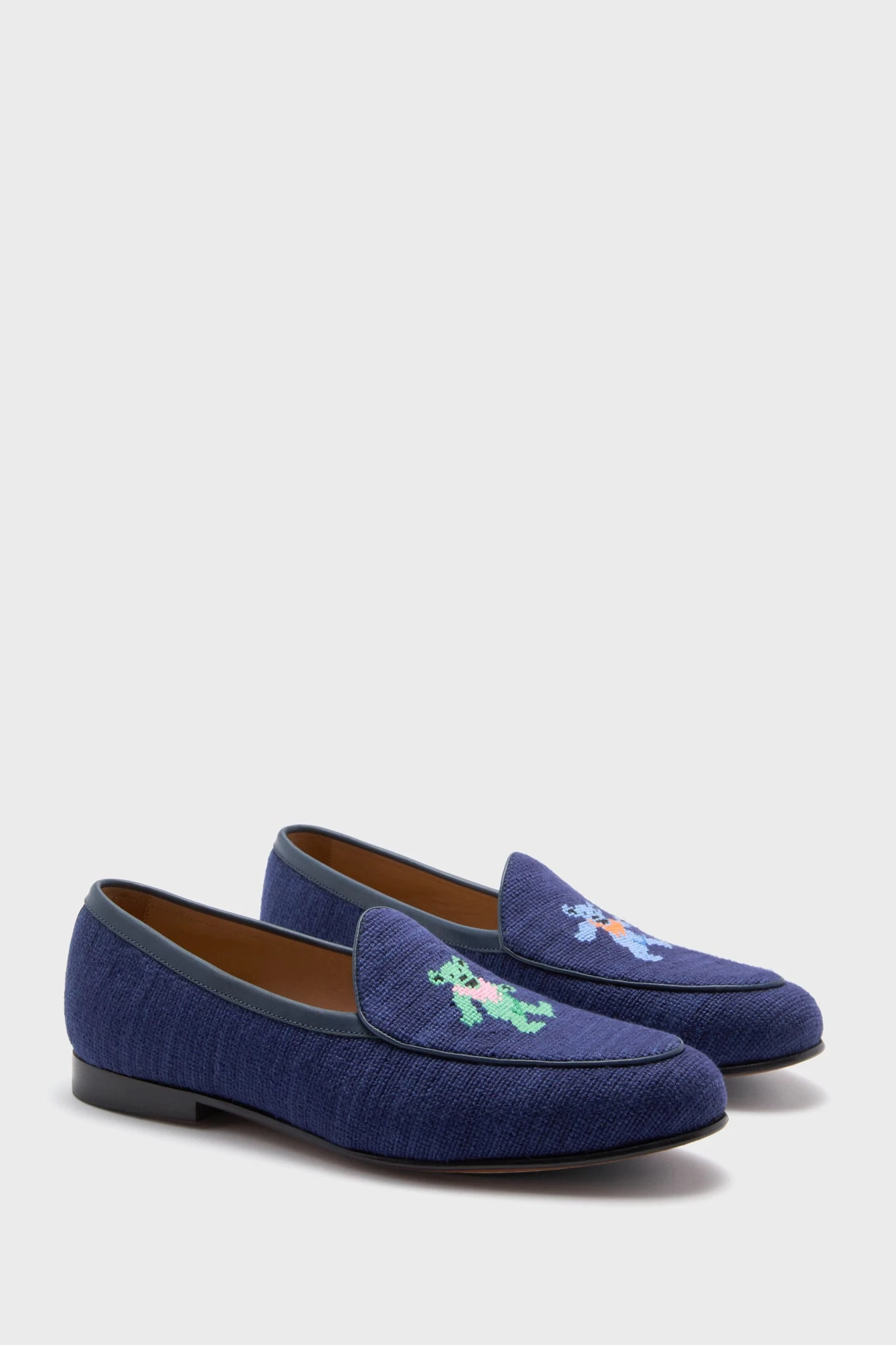 Dark Navy Dancing Bears Belgian Loafers 4 Dark Navy Dancing Bears Belgian Loafers - Image 4
