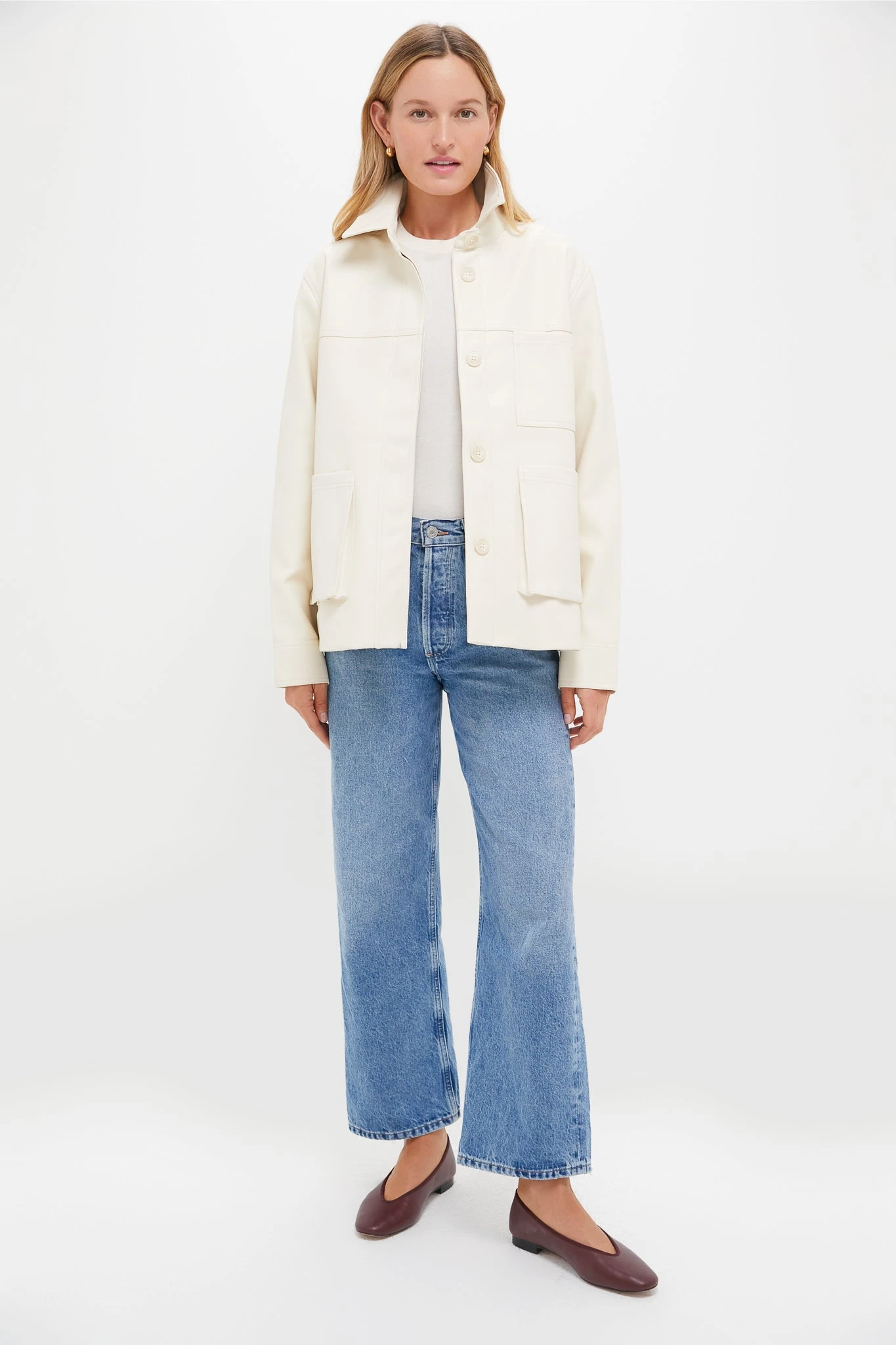 Ivory Telsey Faux Leather Jacket 7 Ivory Telsey Faux Leather Jacket - Image 7