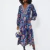 Rose Rory Print Long Sleeve Dress With Belt