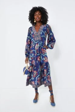 Rose Rory Print Long Sleeve Dress With Belt