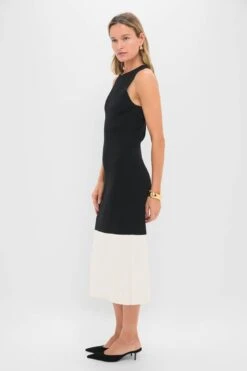 Black & Cream Charlotte Knit Midi Dress -Loeffler Randall Store nLYMvGFMlVaLTIRVtOlHCYnrp3wVM7vR 1