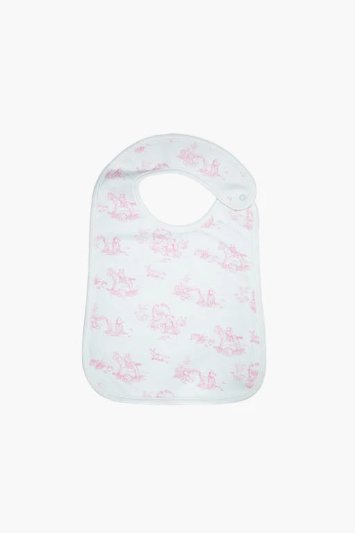 Pink Toile Feeding Bib 1 Pink Toile Feeding Bib