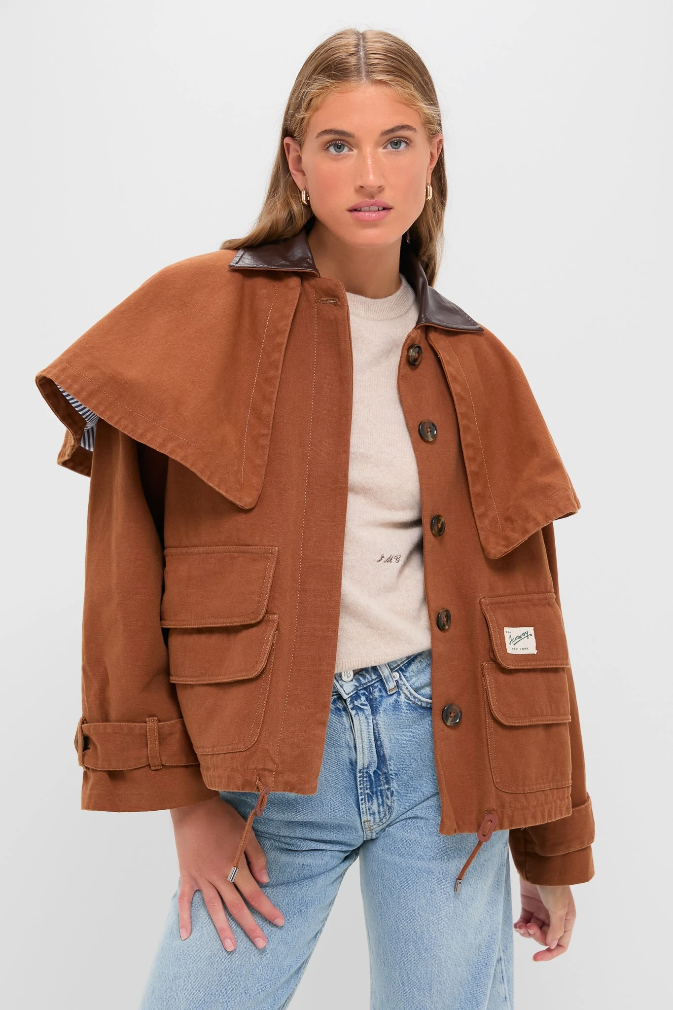 Camel Carolyn Workwear Cape Jacket 7 Camel Carolyn Workwear Cape Jacket - Image 7