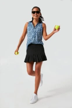 Black And Hydrangea 15 Inch Williams Tennis Skirt